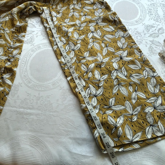 Rachel Zoe Mustard/White Floral Pants Women’s Size XS 100% Linen Bohemian Style - Picture 11 of 16